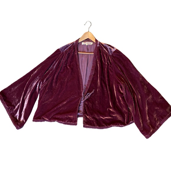 Free People Burgundy Velvet Duster - Picture 1 of 5